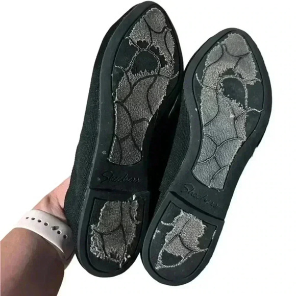 Skechers Air Cooled Memory Foam Black Elastic Flats, 8.5 - Picture 5 of 5